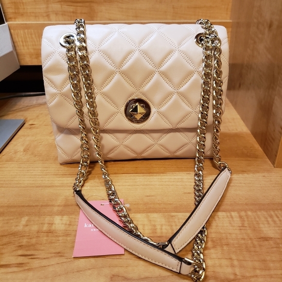 Kate Spade Natalia Small Flap Quilted in Chalk Pink - Picture 9 of 9